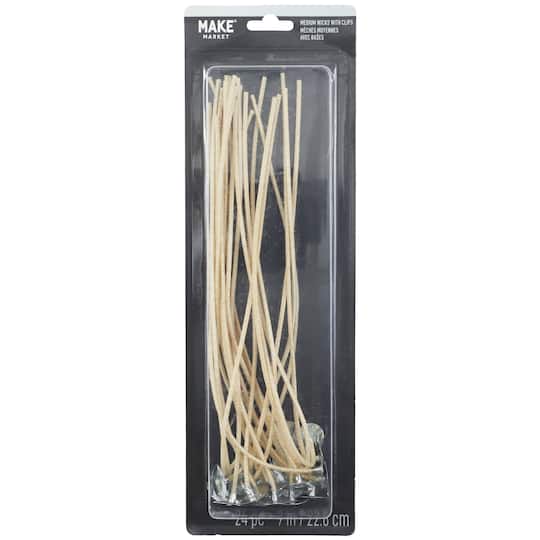 9&#x22; Medium Candle Wicks with Clips by Make Market&#xAE;